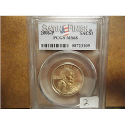 2006-P SACAGAWEA DOLLAR PCGS MS68 SATIN FINISH