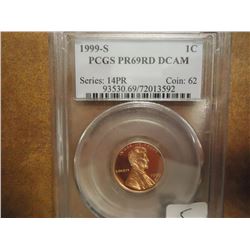 1999-S LINCOLN CENT PCGS PR69RD DCAM