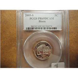 2005-S BISON NICKEL PCGS PR69 DCAM