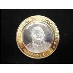 CASINO $10 SILVER TOKEN (UNC) JACKPOT JUNCTION 1997 MORTON, MINNESOTA "SITTING BULL-SIOUX"