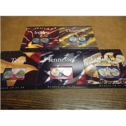 5 ASSORTED 50 STATE QUARTER P & D UNC SETS ORIGINAL US MINT PACKAGING, 1999 DELAWARE, 2002 INDIANA, 