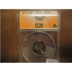 1972-S JEFFERSON NICKEL ANACS PF66 CAMEO