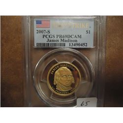 2007-S MADISON DOLLAR PCGS PR69 DCAM 1ST STRIKE