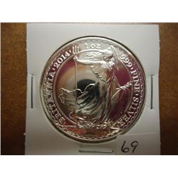 2014 GREAT BRITAIN SILVER 2 POUND BRITANNIA (PFL)