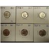Image 1 : 1947-S,48-D,48-S,56-D,64-P & 64-D UNC ROSY SILVER DIMES