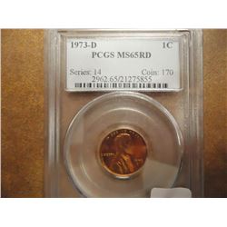 1973-D LINCOLN CENT PCGS MS65RD