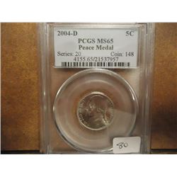 2004-D PEACE MEDAL NICKEL PCGS MS65