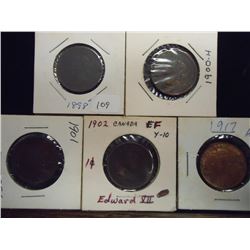1898,1900-H,01,02 & 1917 CANADA LARGE CENTS EF'S