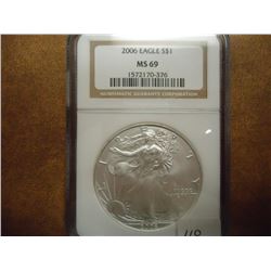 2006 AMERICAN SILVER EAGLE NGC MS69