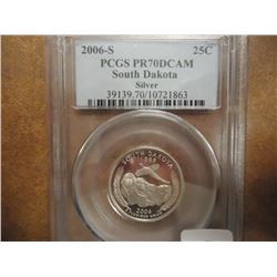 2006-S SILVER SOUTH DAKOTA QUARTER PCGS PR70 DCAM