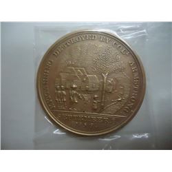 US MINT LIST MEDAL #428 1 7/8" BRONZE MEDAL "KITTANNING DESTROYED BY COL. ARMSTRONG SEPT. 8TH 1756",