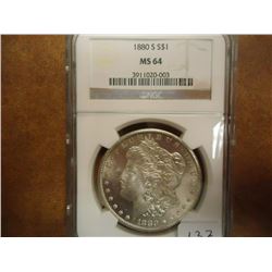 1880-S MORGAN SILVER DOLLAR NGC MS64