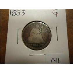 1853 SEATED LIBERTY QUARTER