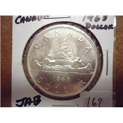 1963 CANADA SILVER DOLLAR UNC