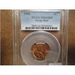 1960 LARGE DATE LINCOLN CENT PCGS MS66RD