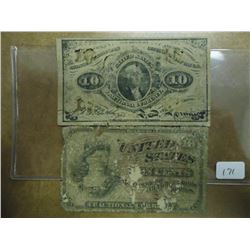 2 DIFFERENT 10 CENT US FRACTIONAL CURRENCIES
