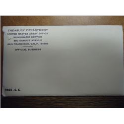 1965 US SPECIAL MINT SET WITH ENVELOPE 40% SILVER JOHN F. KENNEDY HALF DOLLAR, SEALED