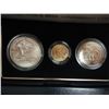 Image 1 : 1991-95 WWII 3 COIN PROOF SET WITH GOLD CONTAINS: $5 GOLD, SILVER DOLLAR AND CLAD HALF DOLLAR, ORIGI