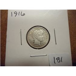 1916 BARBER DIME EXTRA FINE