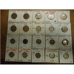 20 ASSORTED DENMARK COINS SEE DESCRIPTION 7-5 ORES AND 13-10 ORES