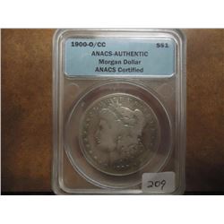 1900 O/CC MORGAN SILVER DOLLAR ANACS AUTHENTIC