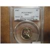Image 1 : 1967 SMS JEFFERSON NICKEL PCGS MS67