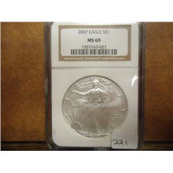 2007 AMERICAN SILVER EAGLE NGC MS69