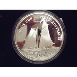 1987 SAMOA $25 5 OUNCE .999 FINE SILVER  COIN PFL