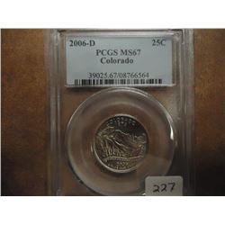 2006-D COLORADO QUARTER PCGS MS67