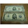 Image 1 : 2 US $5 BILLS SEE DESCRIPTION 1934-D SILVER CERT., BLUE SEAL AND 1963 US NOTE RED SEAL