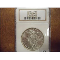 1887 MORGAN SILVER DOLLAR NGC MS64