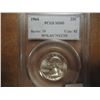 Image 1 : 1964 WASHINGTON SILVER QUARTER PCGS MS65