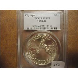 1988-D OLYMPIC SILVER DOLLAR PCGS MS69