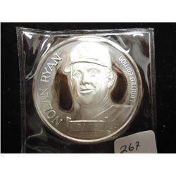 1 TROY OZ. .999 FINE SILVER NOLAN RYAN ROUND TONED