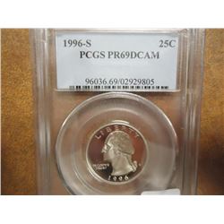 1996-S WASHINGTON QUARTER PCGS PR69 DCAM