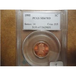 1995 LINCOLN CENT PCGS MS67RD