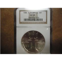 1984-S OLYMPIC SILVER DOLLAR NGC MS69