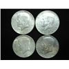 Image 1 : 4 ASSORTED 40% SILVER JOHN F. KENNEDY HALVES