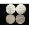 Image 2 : 4 ASSORTED 40% SILVER JOHN F. KENNEDY HALVES