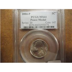 2004-P PEACE MEDAL NICKEL PCGS MS64