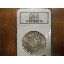 1887 MORGAN SILVER DOLLAR NGC MS64