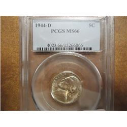 1944-D 35% SILVER JEFFERSON WAR NICKEL PCGS MS66