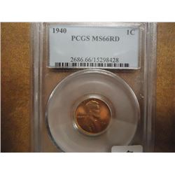 1940 LINCOLN CENT PCGS MS66RD