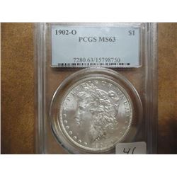 1902-O MORGAN SILVER DOLLAR PCGS MS63