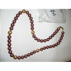 Napier gold and red long necklace