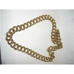 braided gold colored necklace