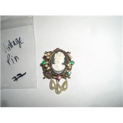 Vintage camille rhinestone pin