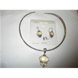 sterling silver earrings and necklace set