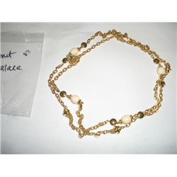 Monet gold colored long necklace