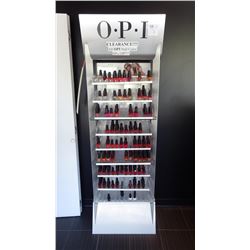APPROX 157 BOTTLES OF MISC NAIL POLISH INCLUDES STAND